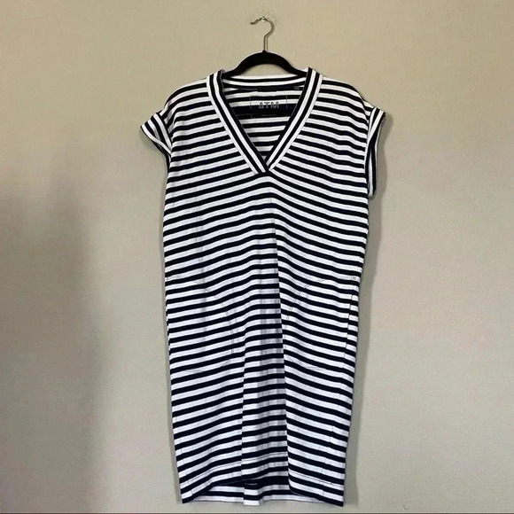 ATM Anthony Thomas Melillo V-Neck Cap Sleeve Striped Dress Size XS/S - Picture 4 of 6